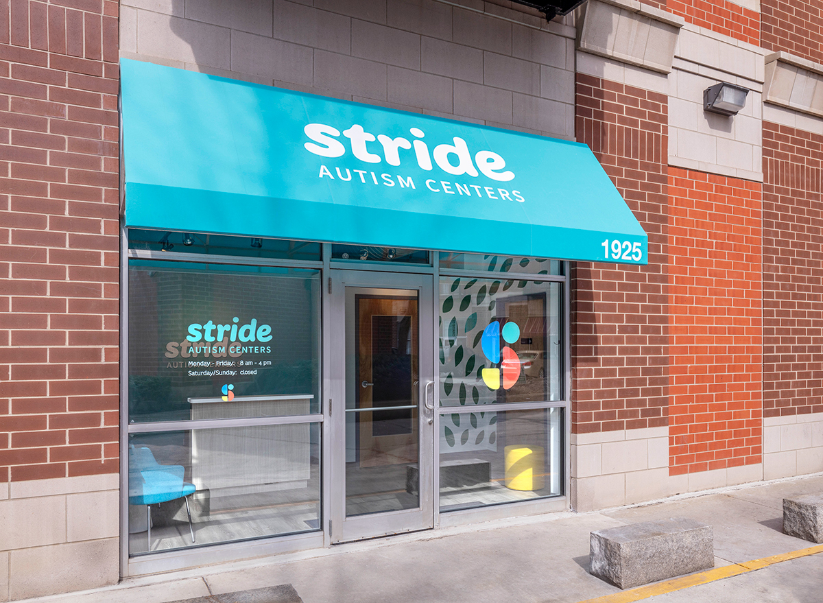 Exterior of the Stride Autism Center near Albany Park in Chicago, Illinois.