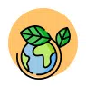 Illustration of the planet Earth with a plant wrapping around its right side.