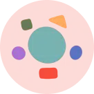 Photo of a circle resembling a donut with a triangle, two circles, square, and rectangle in it.