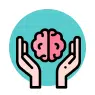 Illustration of two hands holding up a brain in the middle.