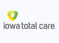 Photo with a white background and text that reads "iowa total care."
