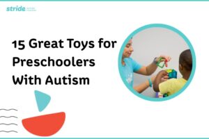 A child engaging in a specialized ABA therapy learning activity at Stride Autism Centers&reg; to build social skills.