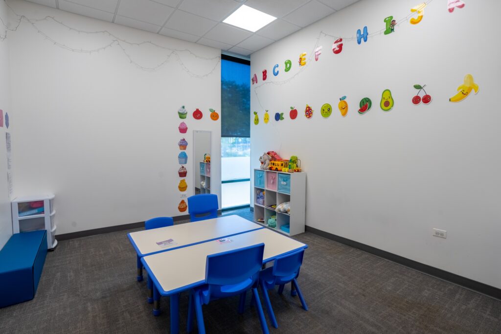 A bright and engaging indoor play area at Stride Autism Centers&reg; in Oak Park, IL, designed for ABA therapy goals.